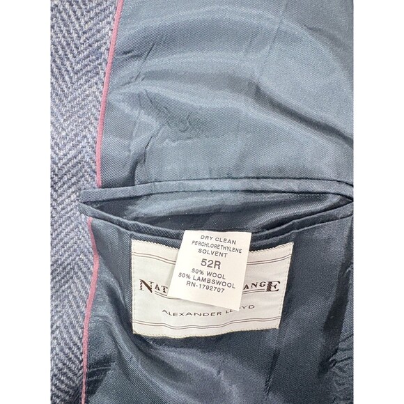 Mens Sport Suit Top  Alexander Lloyd dark gray Blazer herringbone 100% wool 52 R - Picture 7 of 7